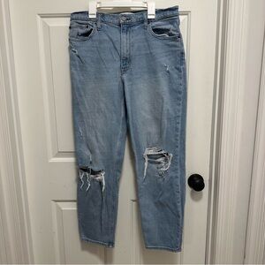 Abercrombie & Fitch The Mom High Rise Distressed Jeans Size 31/12L